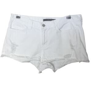 J BRAND White Distressed Cut Off Denim Shorts Women’s Sz 28 Vixen White